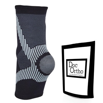 Compression Ankle Brace Sleeve with Malleolus Pads, Breathable Pull-On Suppor...