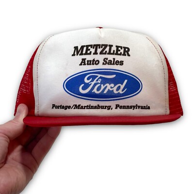 Metzler Ford Pennsylvania Vintage Snapback Trucker Hat 80s USA MADE Cap