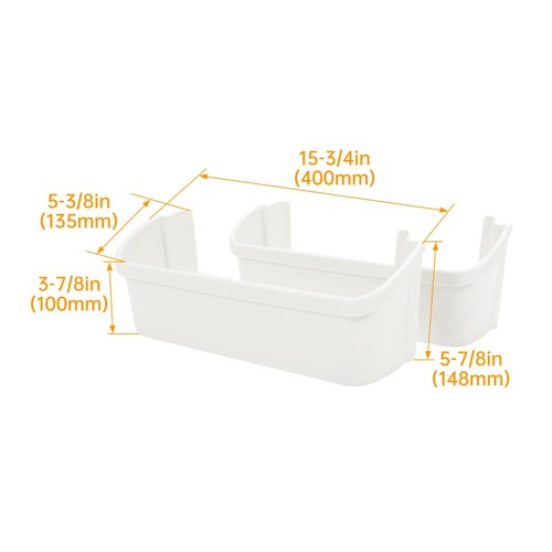 2-Pack 240323001 Door Bin Shelf White Lower ABS For Frigidaire Refrigerator