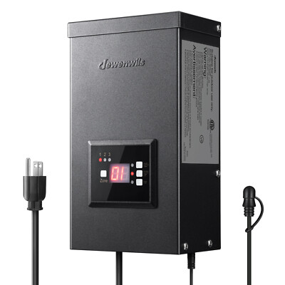 DEWENWILS 200W Low Voltage Transformer Timer and Photocell Sensor Weatherproof