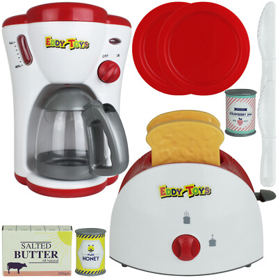 Spielzeug Toaster Kaffeemaschine Toast Kinder Spielküche Zubehör Küche 12tlg Set