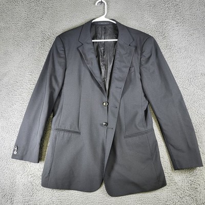 Emporio Armani Mens Blazer Black Wool 3 Button Lined Jacket Sport Coat Italy 42L