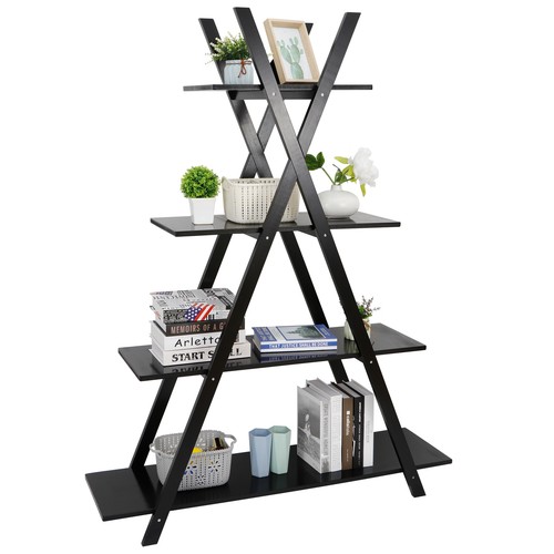 A Frame Bookcase Bookshelf 4 Tier Ladder Shelf