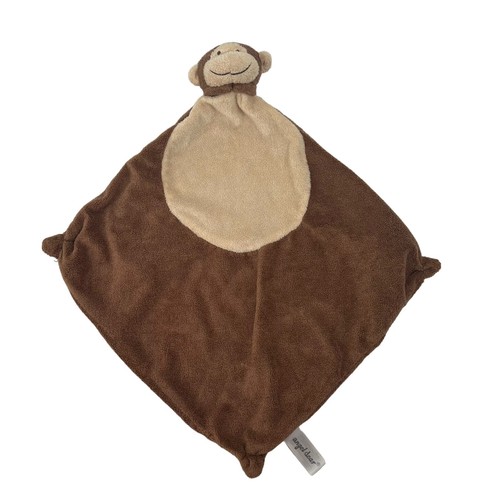 Plush Brown Tan Monkey Embroidered Face