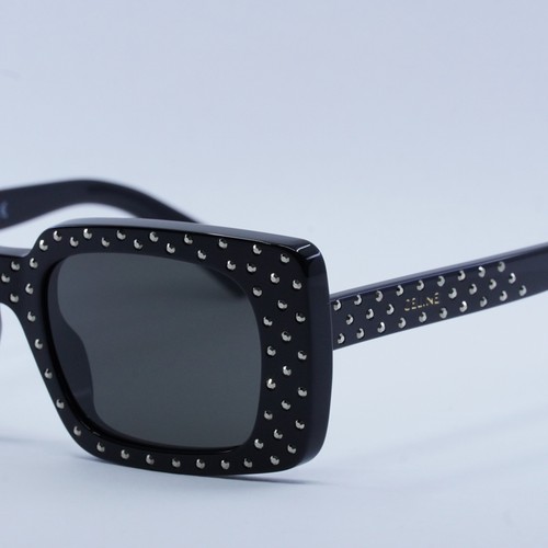 Pre-owned Celine Cl4213is 01a Shiny Black/smoke 51-21-140 Sunglasses Authentic In Gray