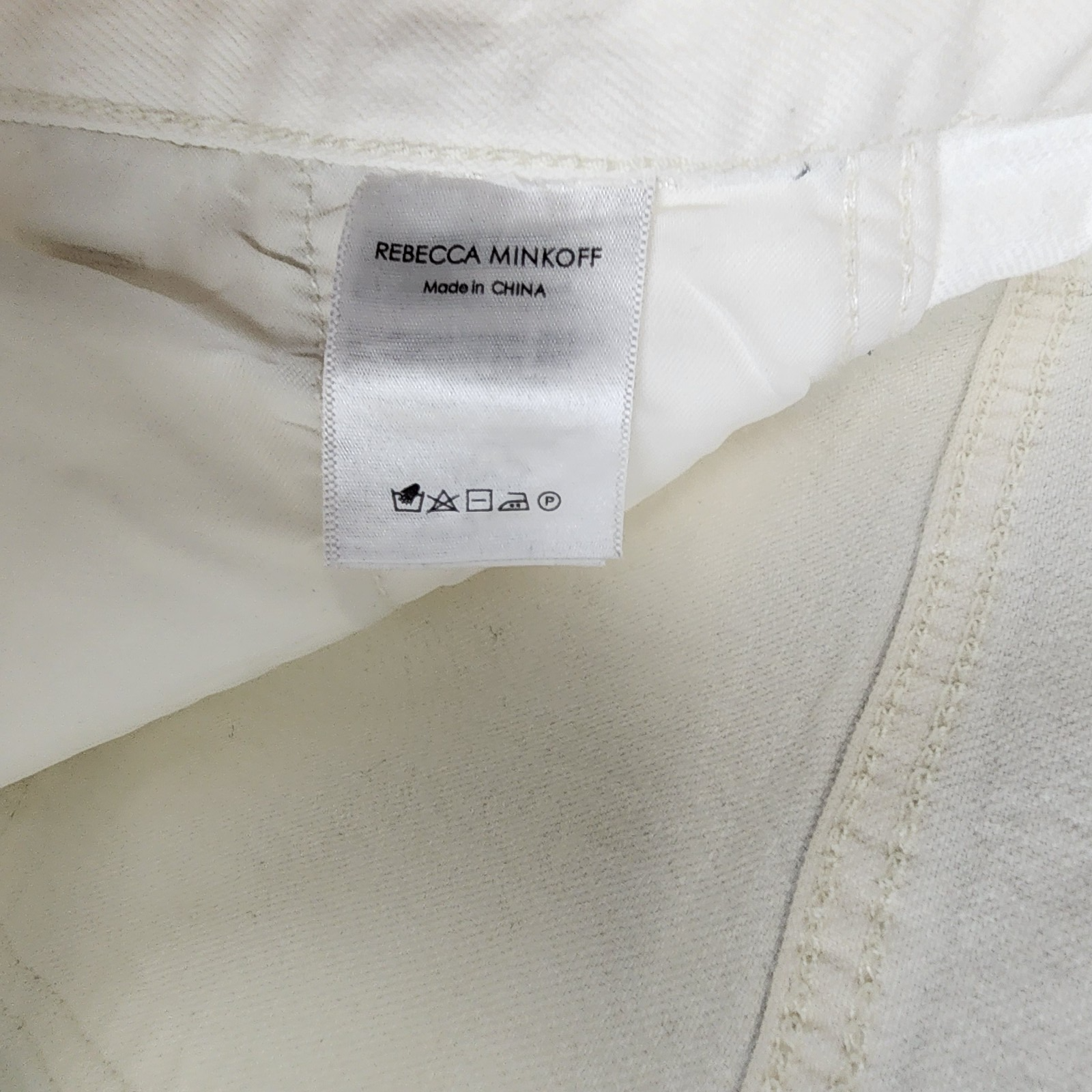 REBECCA MINKOFF Relaxed Cargo Pants Women's 30 Alabaster Button Zip Closure - Picture 16 of 20