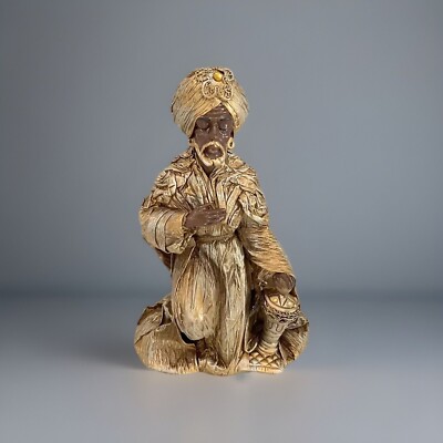 Kurt S Adler Nativity Paper Mache Holy Family Wise Man/King Balthasar Gold VTG