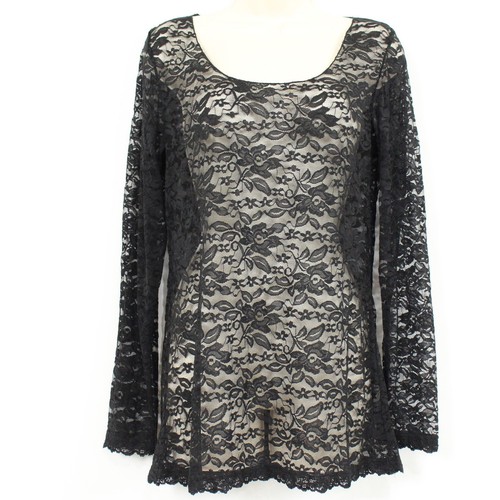 Lady Noiz Boutique Black Dress Womens Sz L Western Style Tunic Ruffles Lace  | eBay
