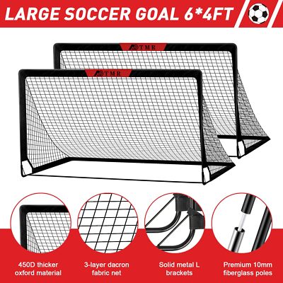 MDTMR Kids Soccer Goals for Backyard Set of 2 6x4 ft Soccer Nets for Backyar