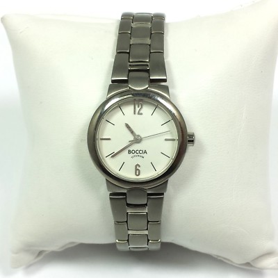 Boccia Titanium Ladies Bracelet Watch Silver Tone Matte Finish Band Minimalist