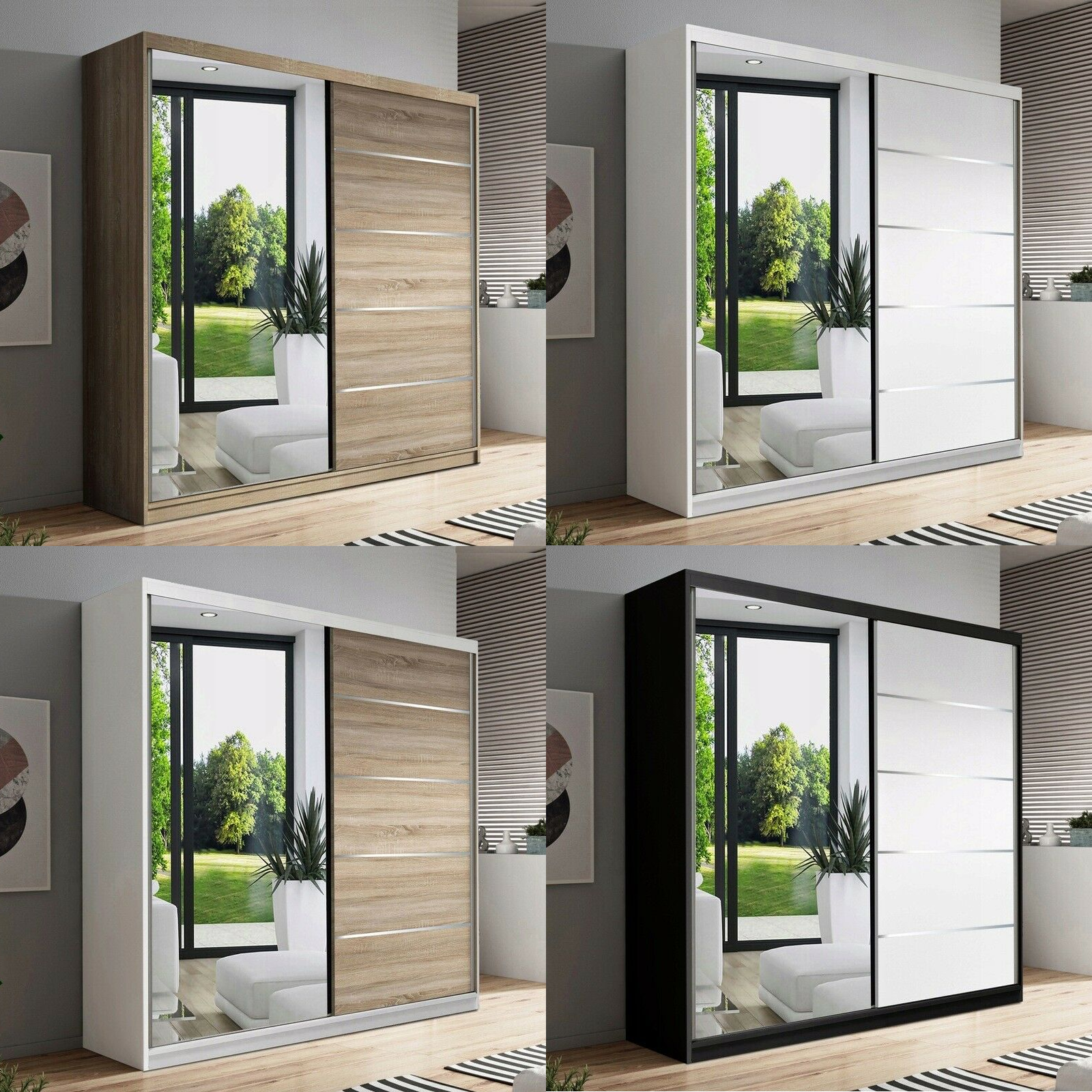 Checo white sale sliding door wardrobe