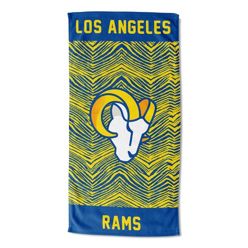 Классическое пляжное полотенце с принтом зебры Northwest Los Angeles Rams NFL, 30x60