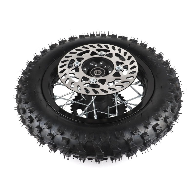 Relibupdater 12mm Axle Rim Wheel with 80/100-10 3.00-10 Tire Tube and 420 Rear C