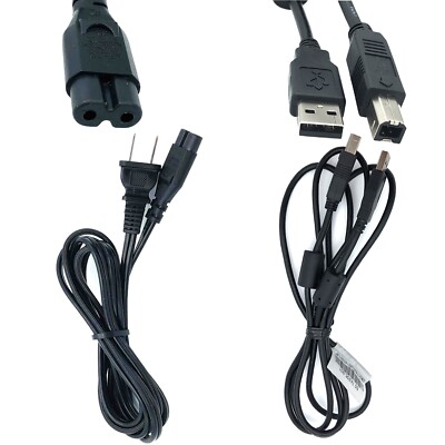 NEW USB Cable Power Cord for HP Deskjet Model 6620 4135 3510 3772 Inkjet Printer