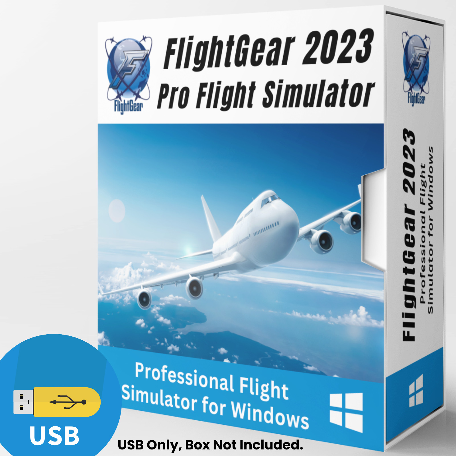 Flight Gear 2023 - Professional Flight Simulator For Windows PC / Laptop on USB