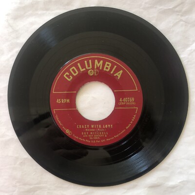 Guy Mitchell - Crazy With Love / Singing The Blues 45 RPM Columbia Records 7 