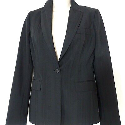 Elie Tahari Blazer Jacket One Button Women Size 4 Black Lined ...