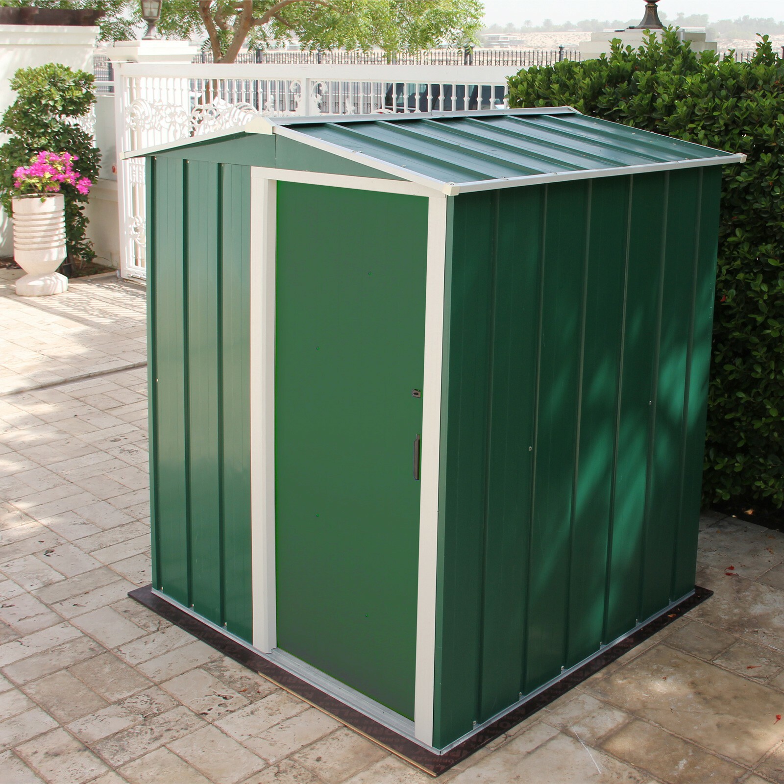 Tepro MetallGerätehaus Eco 5x4 Gartenhaus Geräteschuppen Gartenschuppen grün