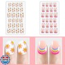 Laza 120pcs Children Nails Press On Pre-glue Full Cover Nail Tips Kit Glitter Gradient Color Rainbow Short Artificial False Nail Kits Lovely Christmas Gift for Children Kids Girls - Rainbow Flower