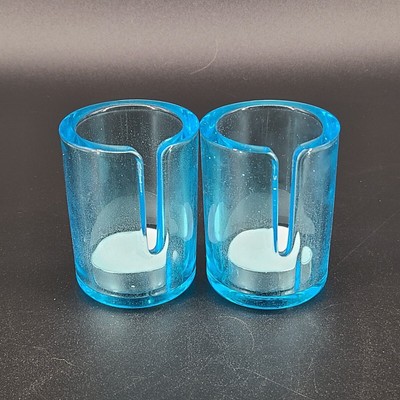 MUUTO New Nordic Tealight Candle Holder Glass Blue Set of 2