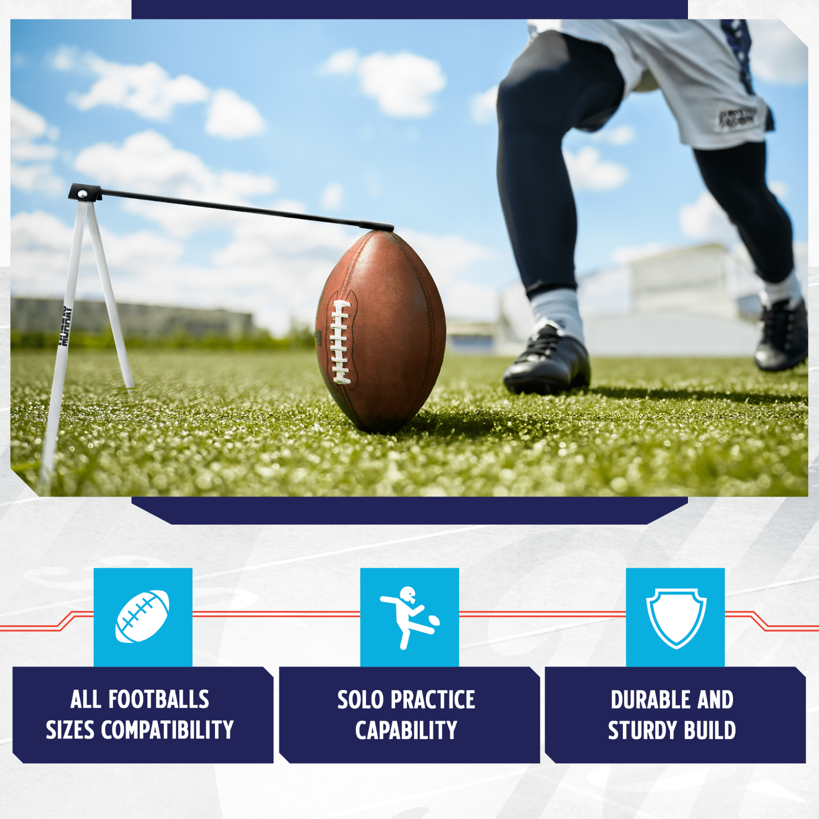 Murray Sporting Goods Premium Football Kicking Tee - Field Goal Kicking Tee Hold