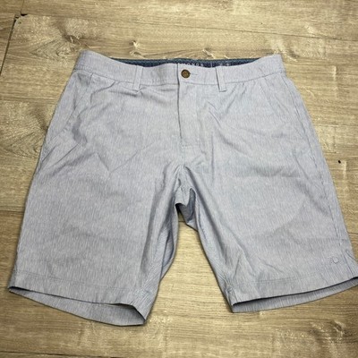 7 Diamonds Zion Performance Shorts Mens 32 Blue Micro Check 4-Way Stretch Golf