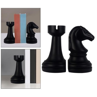 2 Pcs Chess Bookend Organizer Holder Boho Office Decor pour le bureau de