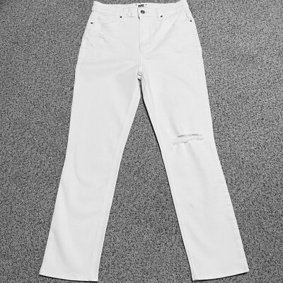 Paige Sarah Slim Distressed High Rise Jeans Size 30 meas. 29 in White Frost NEW