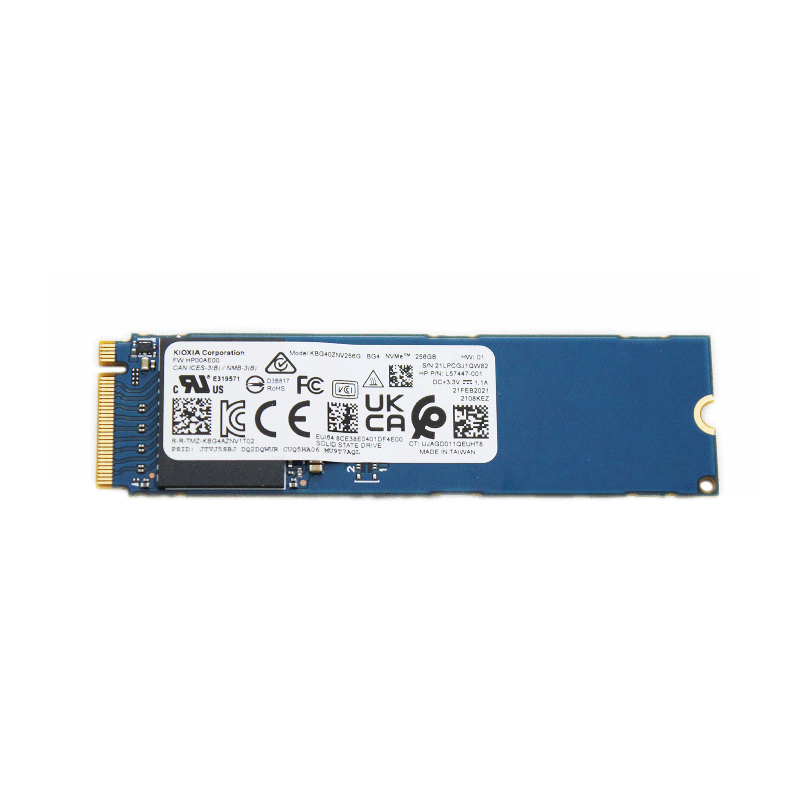 KIOXIA 256GB SSD M.2 2280 PCIe NVME R-R-TMZ-KBG4AZNV1T02
