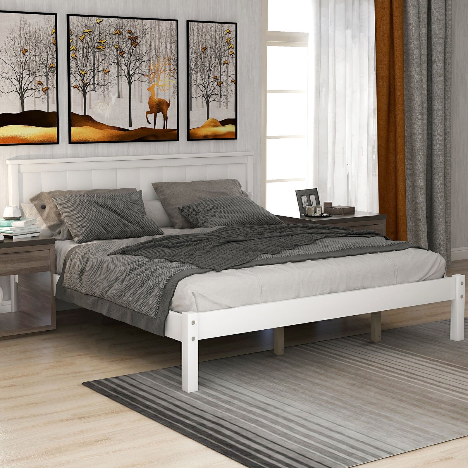 W/headboard ,wood Slat Support Platform