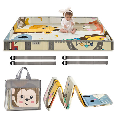 VEVOR 59"x71" Baby Play Mat Kids Crawling Soft Activity Floor Playmat 2 Side