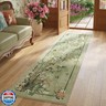 Vowkten Runner Rug Chinoiserie-Style Floral Vintage Kitchen Rugs Non Slip Washable with Rubber Backing Soft Carpet for Laundry, Bedroom, Bathroom, Green