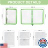 Sticker Storage Organizer Reusable Sticker Book Album Binder Sticker Holder for Adult Kids, 40 Release Paperand220 Pockets Zipper Closure Blank Collecting Display, 4 Types of Transparent Pockets (Green)