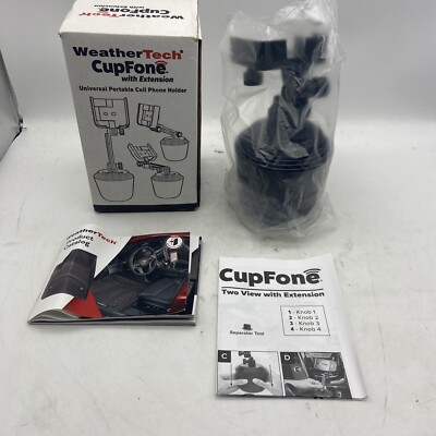 WeatherTech CupFone w/ Extension Two View Universal Cell Phone Holder - Black
