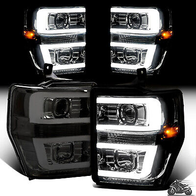 LED DRL Projector Headlights for Ford F250 F350 F450 F550 2008-2010 Super Duty