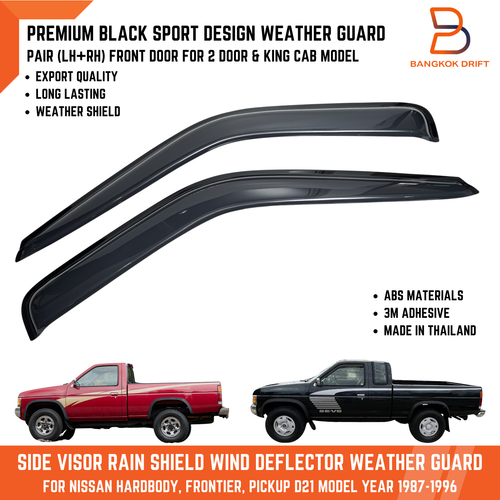 PAIR FRONT DOOR RAIN WIND WEATHER SHIELD GUARD FIT NISSAN HARDBODY