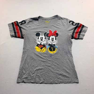 Disney Mickey Minnie Mouse T-Shirt Womens Extra Large Gray Good Varsity Stripe