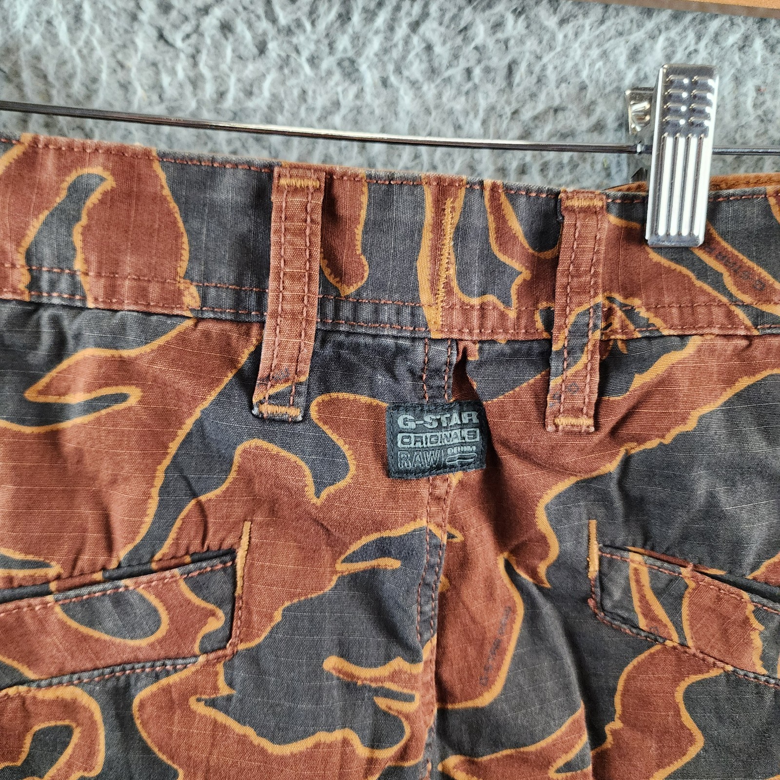 G-Star Raw Printed Straight-Fit Cargo Pants Men's 33/32 Rodeo Island Button Zip - Picture 18 of 18