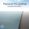 WAYBER Leather Desk Pad Protector, Waterproof Mouse Pad, PU Desk Mat, Office Desk Cover, Desk Writing Mat for Office/Home/Work/Cubicle (Light Blue/Silver) 35.4 x 17in