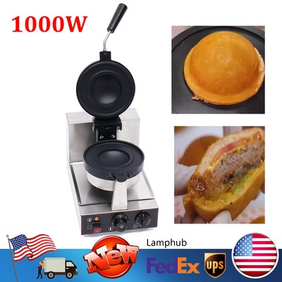 Commercial Electric Burger Waffle Maker Machine Hamburger Panini Press Making