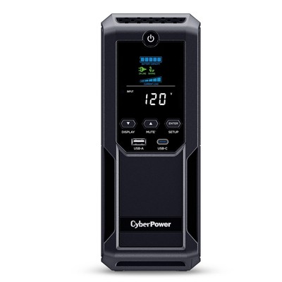 CP1350AVRLCD3 Intelligent LCD UPS System, 1350VA/815W, 12 Outlets, 2 USB Ports,