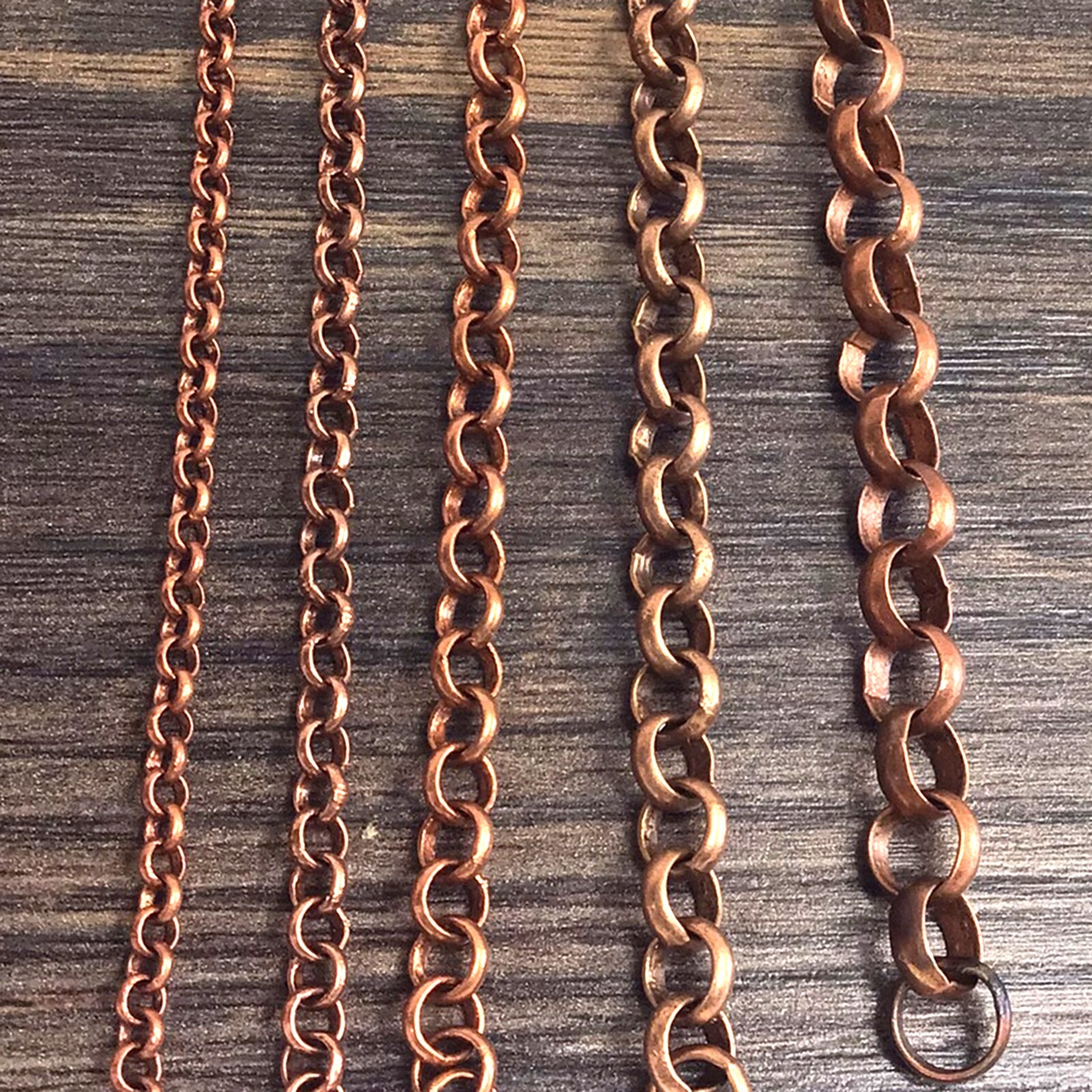Copper Rolo Chain Round Linked Belcher Chain Neckalce 3mm 4mm 5mm 6mm 7mm Chain