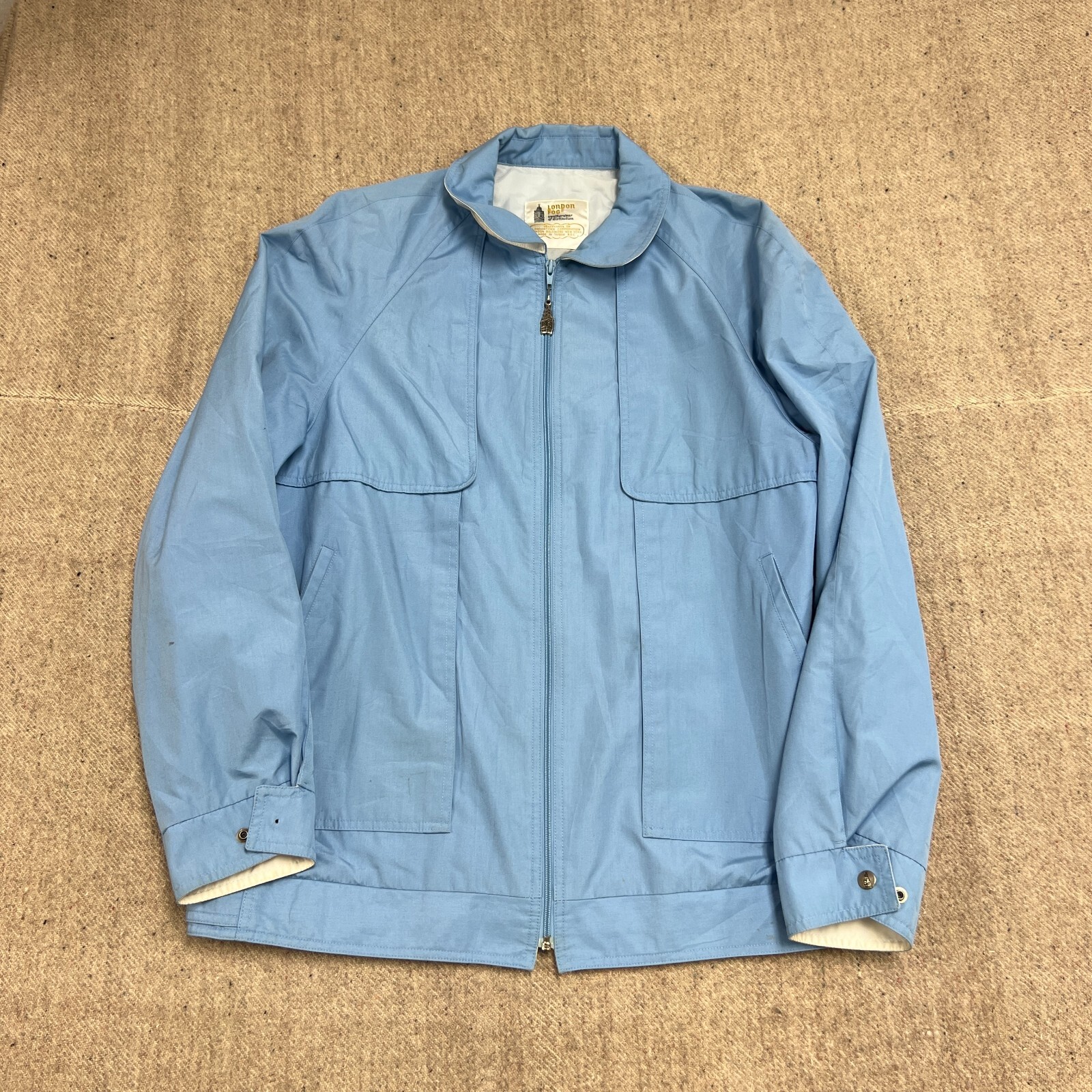 ジャケット・アウター 60s 70s USA fade blue harrington jacket 60s 70s Mens 44 De Luxe Navy Windbreaker Jacket Harrington
