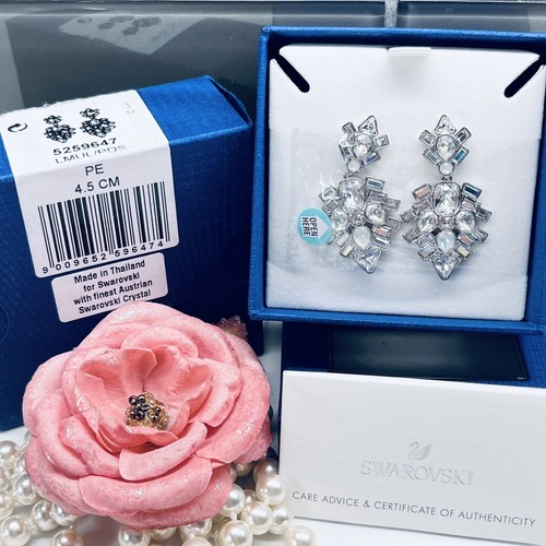 Swarovski Silver Tone Crystal Statement Earrings 5259647 | eBay