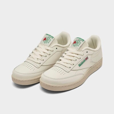 Reebok Club C 100046747 Sneakers Big Kids 7 Chalk Leather Low Top Lace Up NR7084