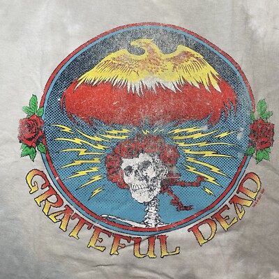 OS Grateful Dead Liquid Blue Tag Rose Phoenix Skull Wash Tshirt (23/28)