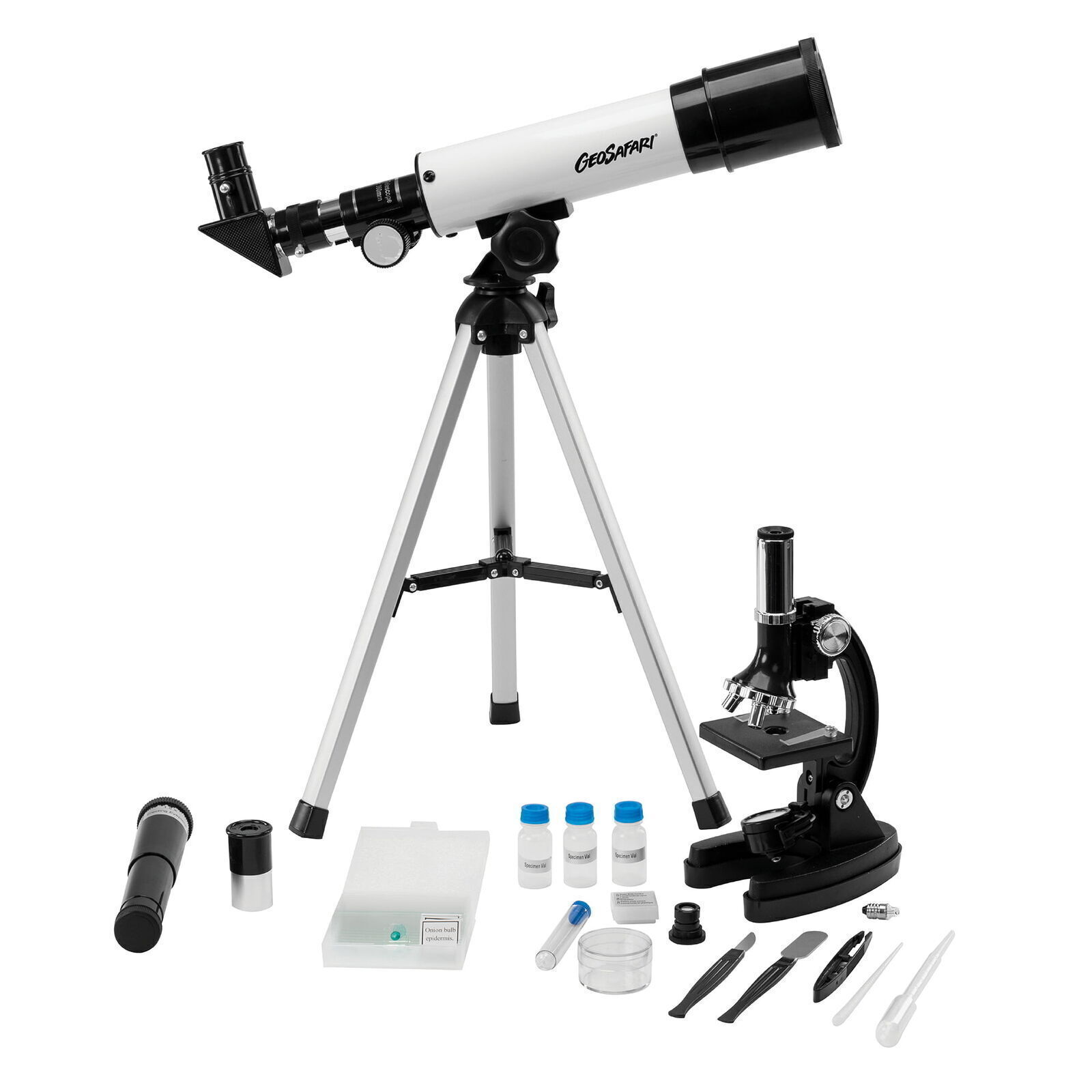 Beginner Telescope & Microscope Science Set Durable Lightweight 2 Aa Batteries