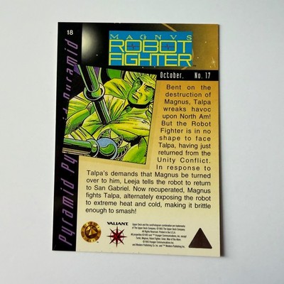 Verso de 1993 Upper Deck The Valiant Era #18 Magnus Robot Fighter #17
