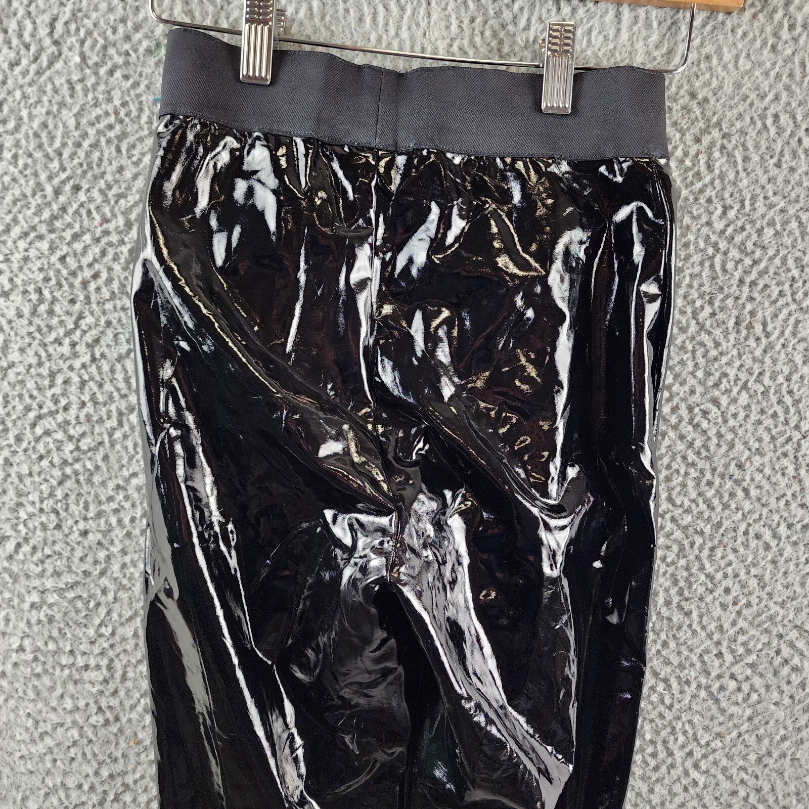 7 For All Mankind Liquid Leggings Women's S Black Elastic Banded Waist Pull On - Picture 9 of 18