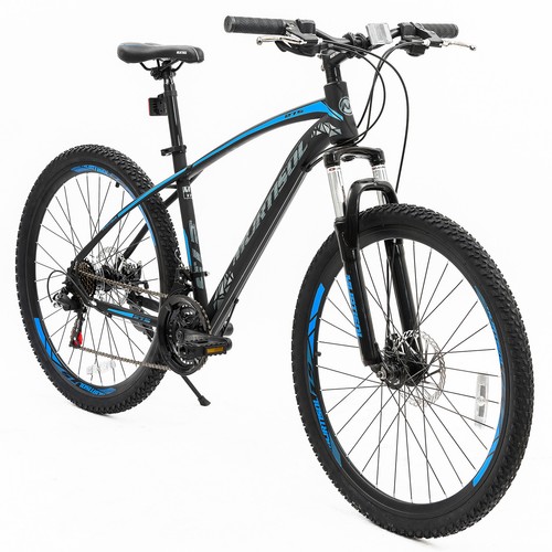 Mountain Bike 27.5" 21 Speed Bicycle Dics Break Steel Frame in Blue Black
